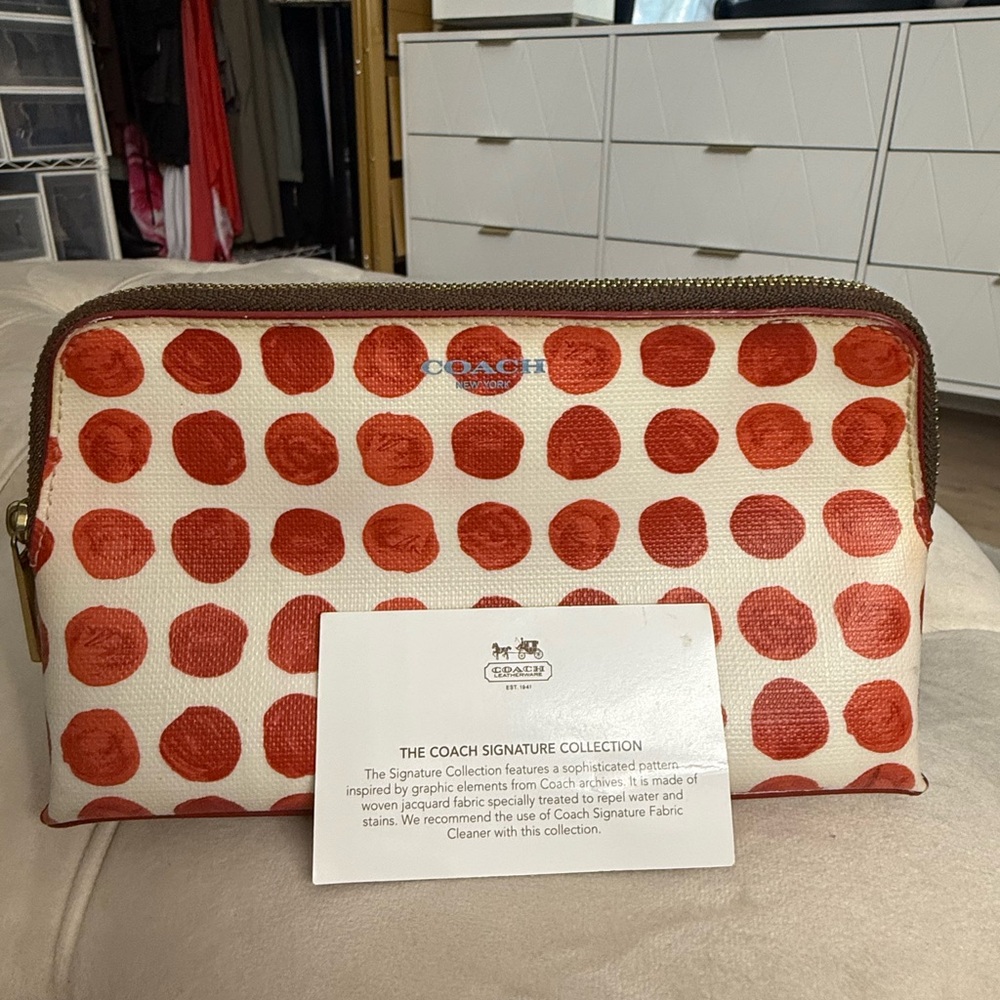 Coach Red Polka Dot Signature Bag